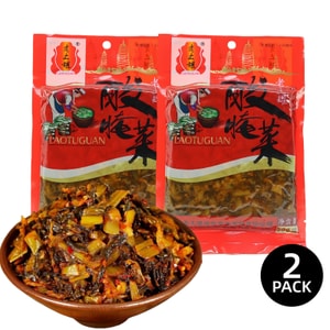 YAMIBUY 노두관 산 절임 채소 200g×2봉 정통 윈난 스타일 윈난 미두 특산품 매콤하고 시큼하며 상큼한 짜차이, 밥 비벼 먹거나 볶음밥, 라면, 김치와 함께 먹기 좋은 만능 절임 채소, 필수 조미 건조 식품