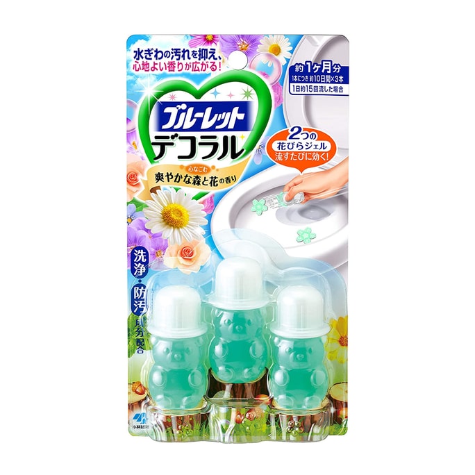 【日本直郵】KOBAYASHI小林製藥 馬桶開花潔廁凝膠7.5g*3瓶【森林花香】