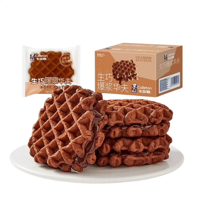 Raw Chocolate Waffles Chocolate Bread Cake Breakfast Snacks 430g/ Case