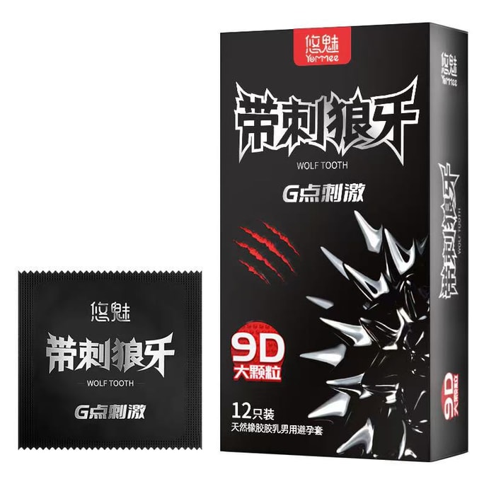 Wolf Fang Condoms with Large Spiked Stimulation for Clitoris Ultra-Thin  12 per box