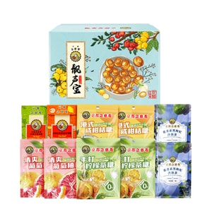 홍콩 닌 지옴 교토 닌 지옴(Kyoto Nin Jiom) 목소리 진정 캔디 & 차 선물 세트, 목을 편안하게 하고 목소리를 보호하는 고급 선물 (164.8g)