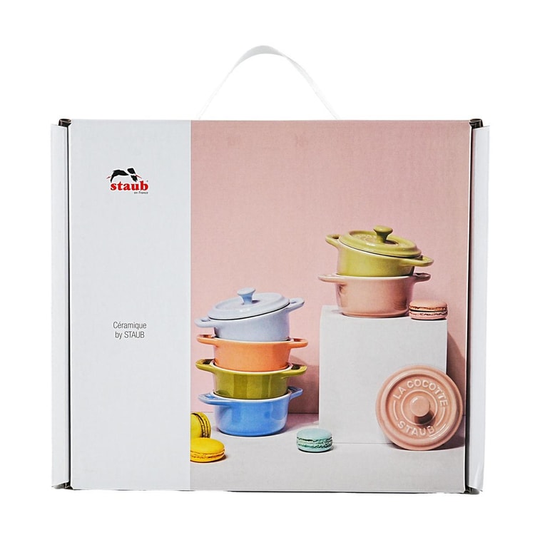 法国STAUB珐宝 马卡龙混色 陶瓷小锅  迷你炖盅烤碗 6件套 10