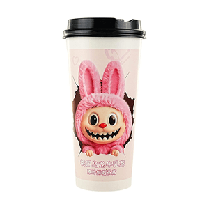 Popmart Labubuコラボレーション、ピーチウーロンミルクティー、3.3オンス