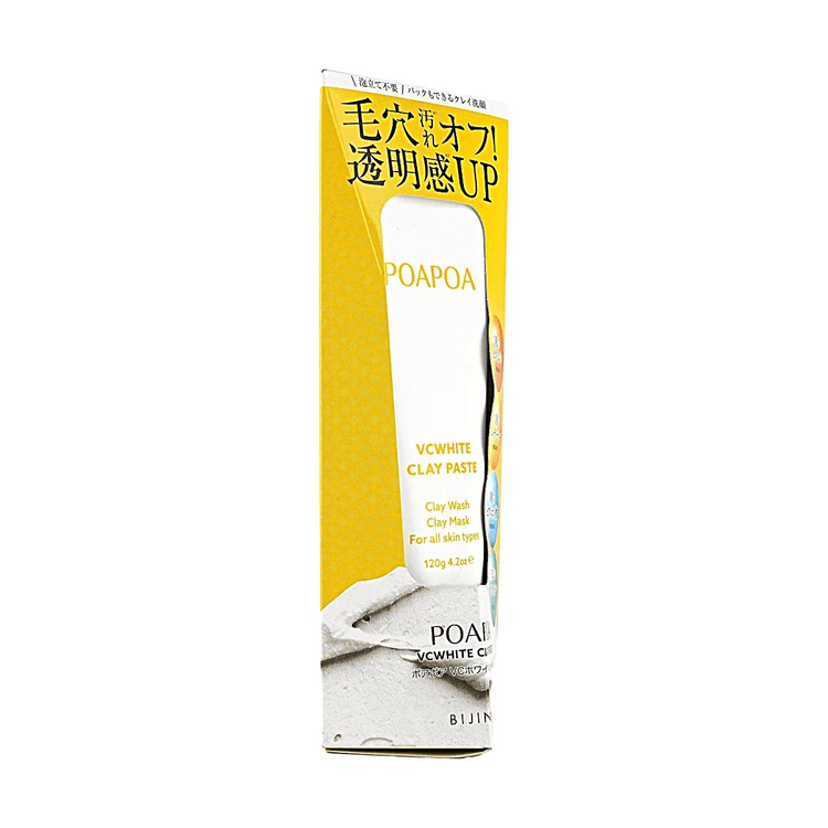 POAPOA VC White Clay Paste, 2-in-1 Clay Cleanser & Wash-Off Clay