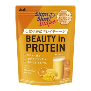 日本朝日ASAHI SLIM UP SLIM 大豆蛋白代餐粉 减肥瘦身粉 粉末型奶昔 蛋白粉 芒果橘子口味  300g