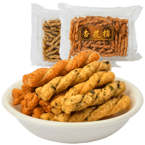 [중국 직송] 싱화루 상하이 미니 롤드 프라이드 도우 트위스트, 바삭하고 향긋한 스낵, 오랜 전통 브랜드, 달콤하고 매콤한 맛 + 해초 맛 [150g*2 봉지]