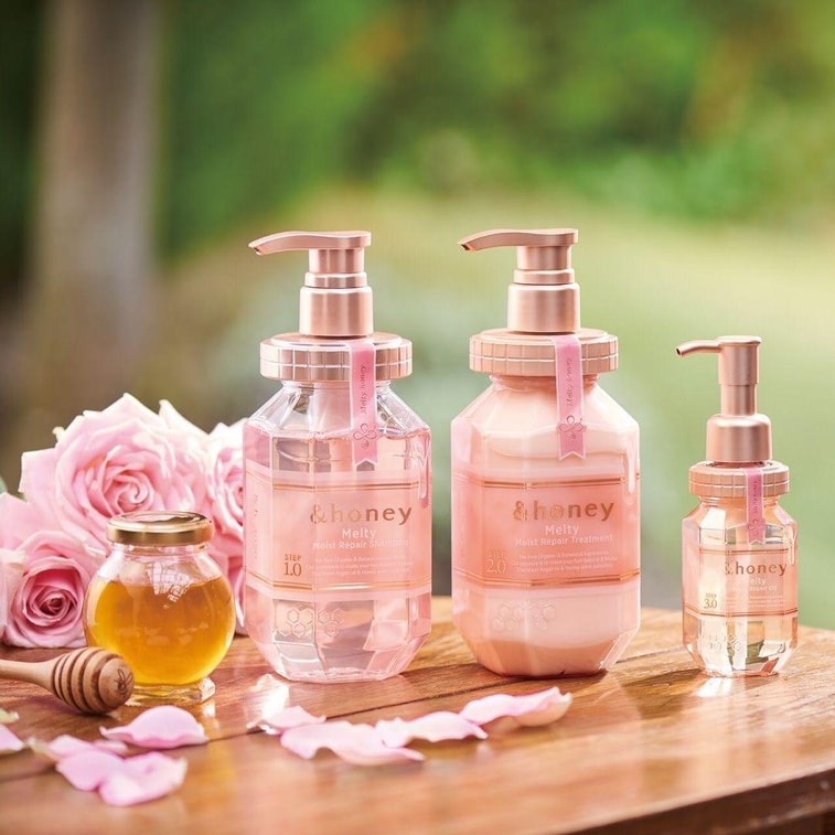일본 &honey 안티 하나코 새해 선물! 탄력, 보습, 손상 복구 헤어 오일 3.0 100ml *2개입 (다마스크 로즈 & 허니 향) 3