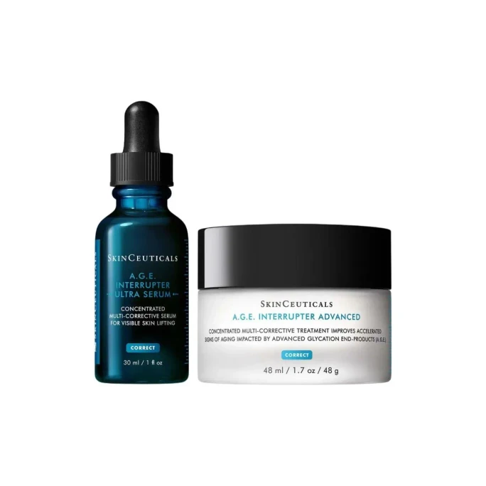 【홍콩 직배송】 미국 SKINCEUTICALS 슈리커 AGE 세럼 크림 스킨케어 세트 세럼 30ml+크림 48ml 안티에이징 탄력 산뜻 보습 보스웰리아 리프팅