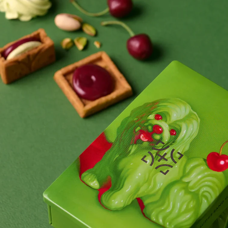 【日本直送】プレスバターサンドデザートシリーズ ピスタチオチェリー ダブルレイヤークリーム入りバタークッキー（4枚入り） 5