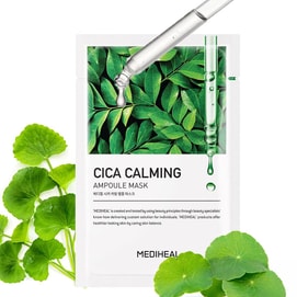 韩国MEDIHEAL美迪惠尔 四重积雪草舒缓安瓶精华面膜 10片 【平衡水油】【舒缓泛红】【持久维稳】