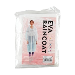 EVA Raincoat Disposable Rain Poncho White with Drawstring