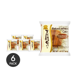 천연 효모로 구운 통밀빵, 일본식 디저트, 오키나와 흑설탕 맛, 2.82oz*6개입【6팩】