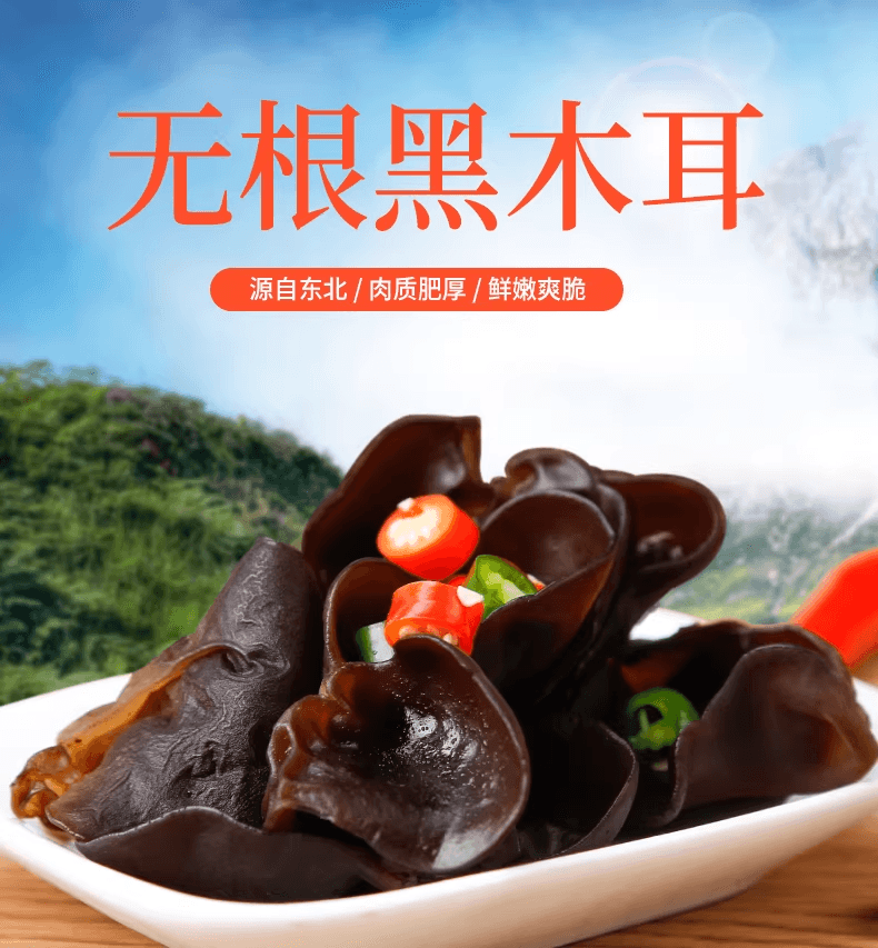 【中国直邮】 古松 黑木耳东北无根秋木耳肉厚泡发率高凉拌炒菜火锅食材干货50g