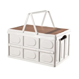 Camping Storage Cabinet - Storage Box Organizer with Handle and Lid White 42.53024cm