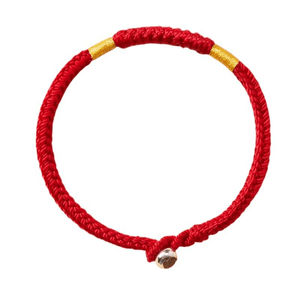 【中国直送】普陀山 赤いロープブレスレット 編みロープ付き 馬年干支 金剛結び 太歳お守り 女性用赤い手ロープ 手首周り16cm * 1個