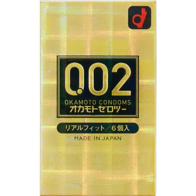 日本OKAMOTO冈本 0.02超薄安全避孕套 #黄金版 6个装
