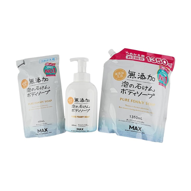 ピュアフォーミーソープポンプ + 詰め替え用2個、16.2液量オンス+45.6液量オンス+15.2液量オンス 3