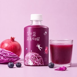 Purple Cabbage Blueberry Pomegranate Juice Drink 11.16 fl oz【Clean Label】【Rich in Anthocyanins & Vitamin C】