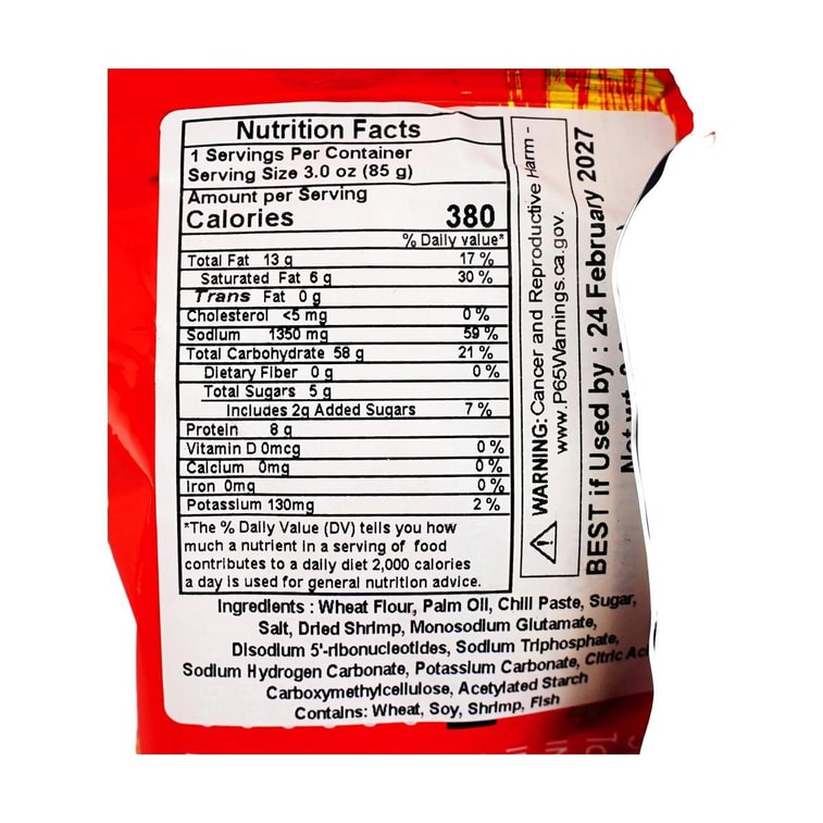 Oriental Kitchen Instant Stir-fried Noodles, Shrimp Stir Fried Tomyum Sauce , 3 oz 【Original Kitchen】 6