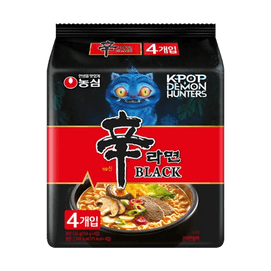Kpop Demon Hunters Shin Black Ramyun - Ramen With Beef Broth , 4 Packs, 18.9 oz 【Korean Version】【Package varies】