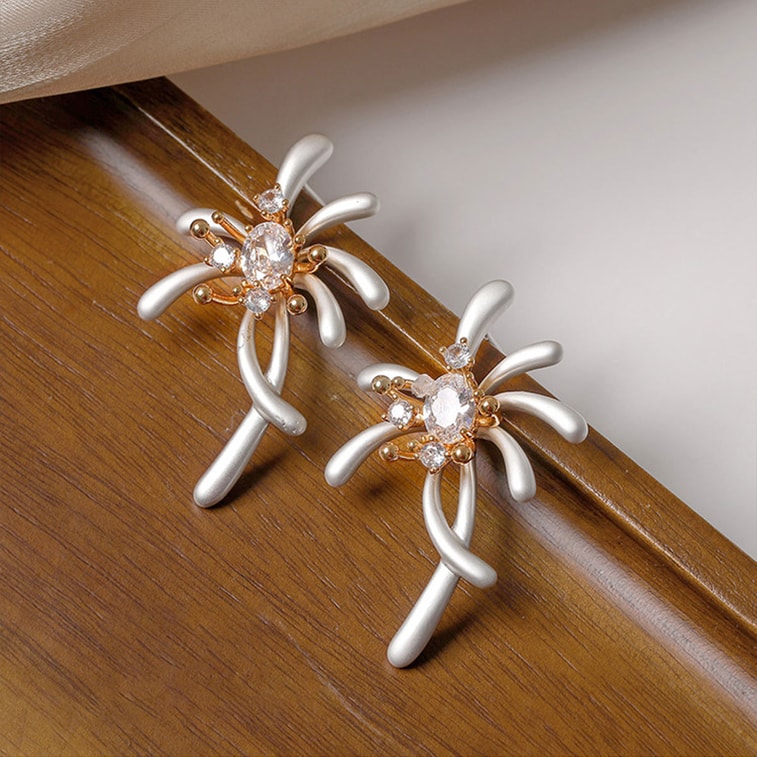 High Quality Luxury Matte Firework Vintage Earrings Silver S925 Studs F 1 Pair 4