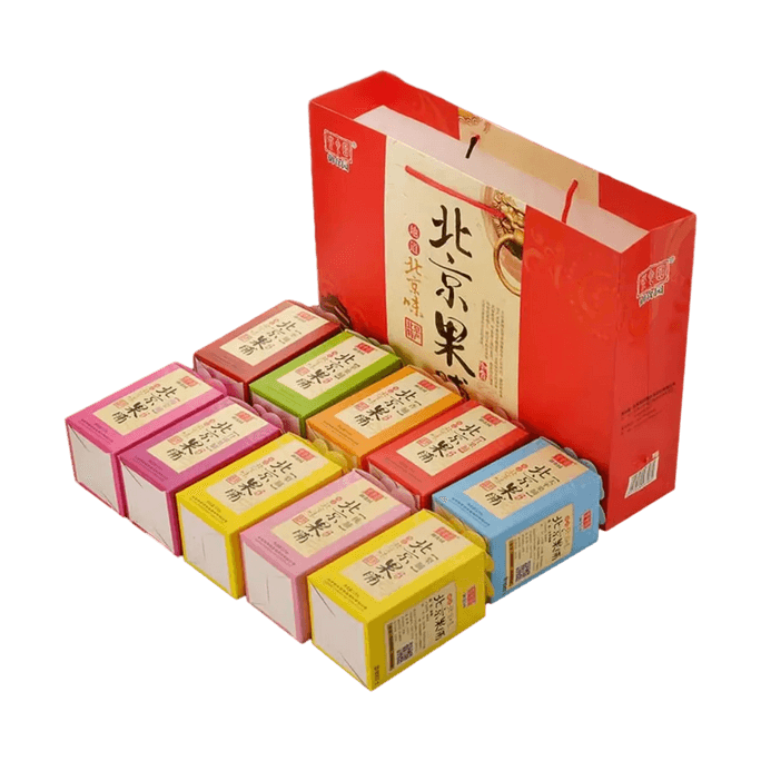 御食园 北京果脯礼盒 10盒入  1200g【春节年货必备蜜饯零食】【海棠红果苹果枣太平果梨杏桃子什锦果脯】