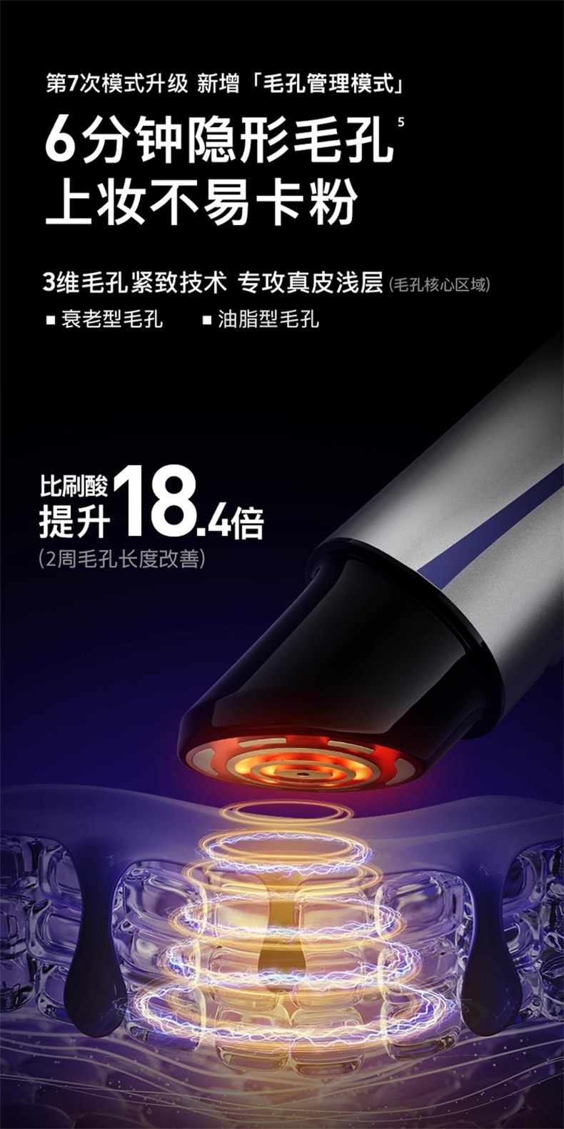 【品牌国内同价】FLOSSOM花至 小紫弹智能射频美容仪器 家用智能美容仪 多功能分区护理 脸部&颈部提拉紧致 速渗透 强透亮FR200 1 件