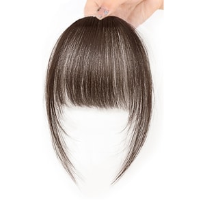 Fake Bangs Hair Topper Cover Gray Hair Fill Hair Part Increase Hair Volume Lightweight Invisible French High Skull Top Realistic Air Bangs Light Brown 1 Piece