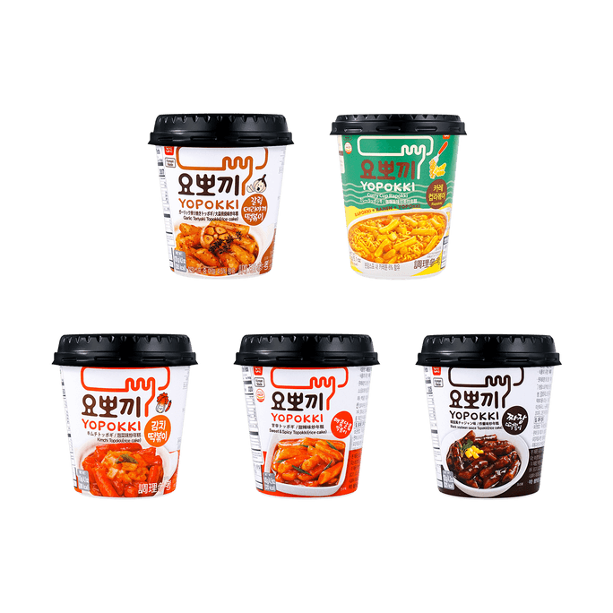 Korean Instant Tteokbokki Rice Cake -5 Flavors,22.5oz【Value Pack】
