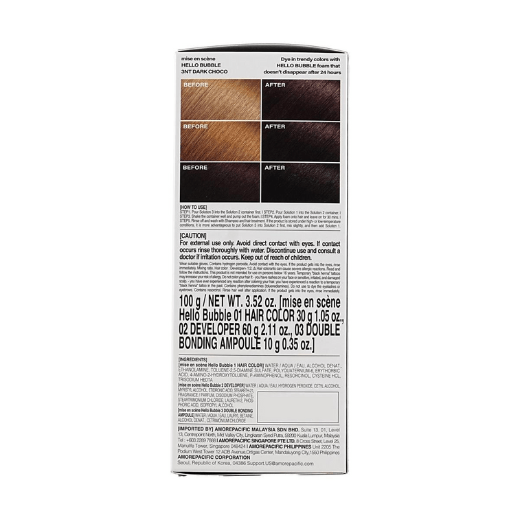 Coloration Cheveux Hello Bubble, Coloration Facile, 3,52 oz. #3NT Dark Choco【Aespa, Karina】 5