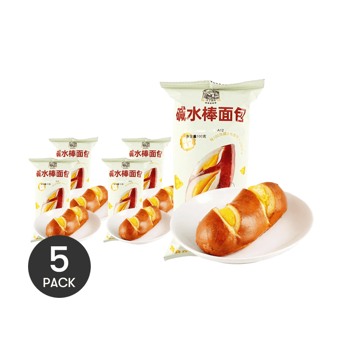 马丁烘焙 碱水棒面包 海盐芝士味 100g *5【5份超值装】【营养早餐】