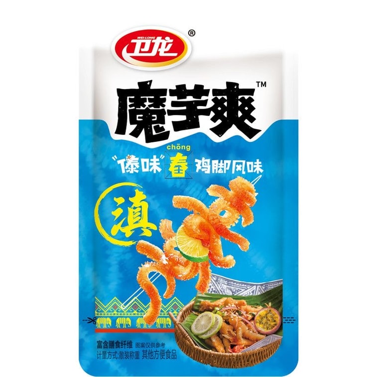 [New Dai Flavor] Konjac Delight Vegetarian Tripe Dai Style Passion Fruit Crush Chicken Feet Flavour Sour and Spicy Snack 18 packs approx. 290g 11