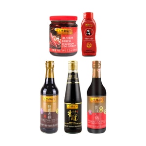 【Stock-up Comprehensive Seasoning Combo】Oyster & Vinegar & Chili Oil & Premium Soy Sauce & Dark Soy Sauce