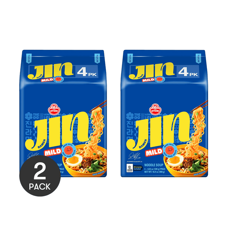 【밸류 팩】순한 진라면 - 한국식 인스턴트 누들, 4팩* 4.23oz 3
