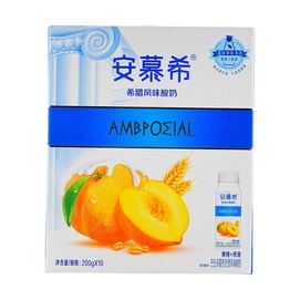 安慕希 希腊风味酸奶 黄桃燕麦味 200g*10瓶 【整箱10瓶装】