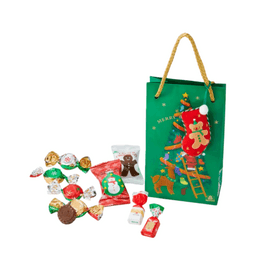 [일본 직배송] 일본 유명 브랜드 모로조프에서 그린 초콜릿 9개(별 장식 1개 포함)가 들어있는 크리스마스 트리 초콜릿 선물백을 선보입니다.