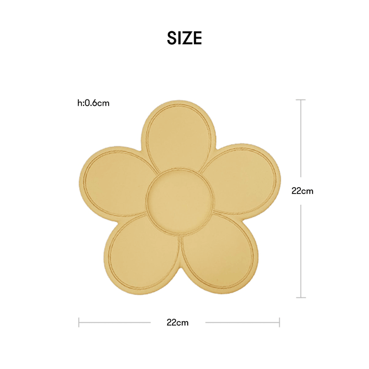실리콘 이유식 매트 플라워 플레이스매트, 허니 옐로우 6
