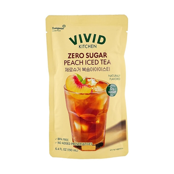 Zero Sugar Peach Iced Tea 6.4 fl oz【0 Sugar 0 Fat  0 Calories】【Korea Trendy】