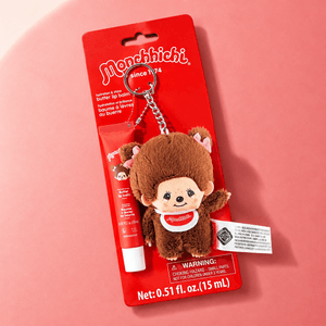 Monchhichi Butter Lip Balm Plush Keychain Edition, 0.51fl oz, Hydrating & Glossy Lip Care
