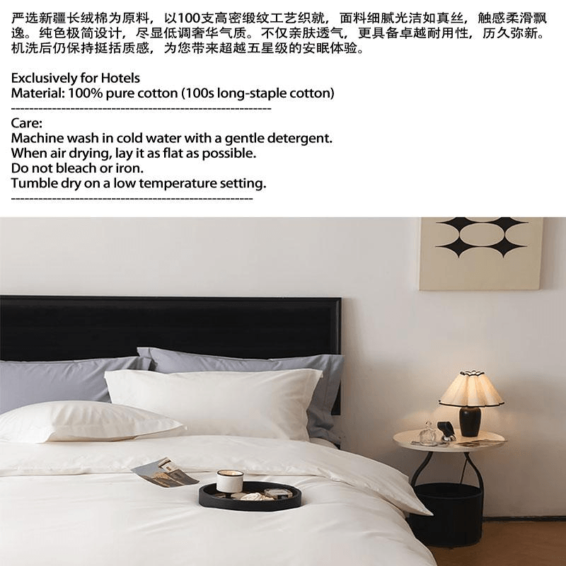 【中國直郵】 Lullabuy 臻柔100支新疆長絨棉床上四件組 米色-King Size