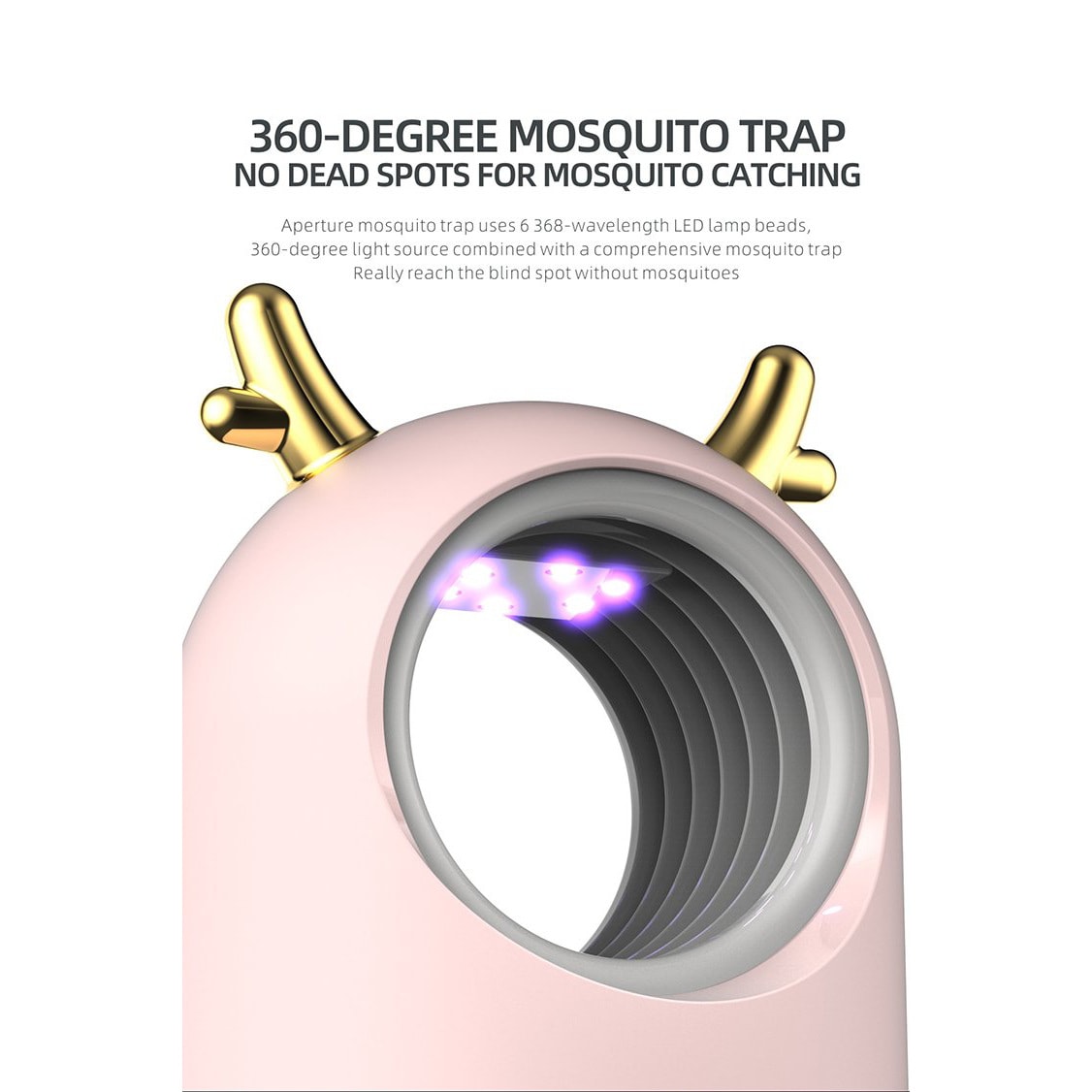 [对抗蚊子]MOSKY L260 USB灭蚊灯家用室内灭虫驱蚊器防蚊子捕蚊神器婴儿灭虫灯(粉色)