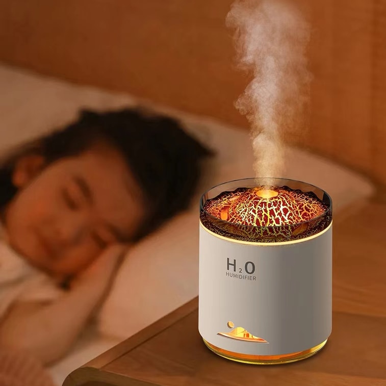 中國LLD樂樂多 火山加濕器七彩小夜燈二合一 白色 1件 8