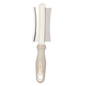 【中国直邮】 得乐 猫梳子宠物排梳去浮毛梳毛刷双面梳豆浆白双面23*6cm*1件