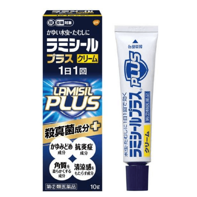 【日本直邮】GSK 舒适达Lamisil plus 升级款疗霉舒软膏水虫脚气杀菌乳霜10克