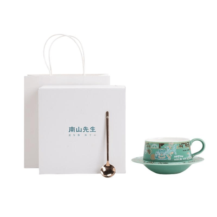 Mr. Nanshan Xingji Coffee Cup Ceramic Water Cup Plate Set High Beauty, More Money, More Fortune 63 * 128mm