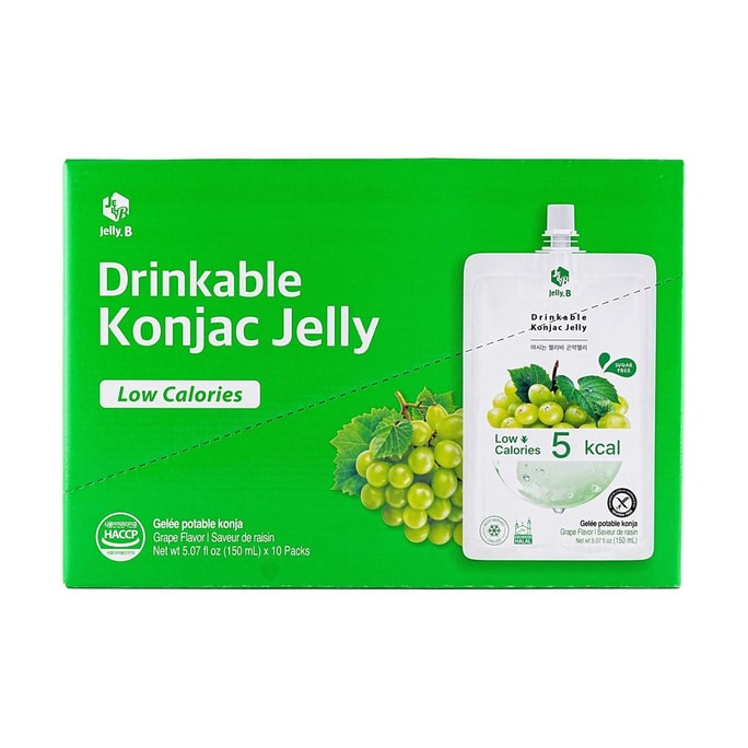 Konjac Jelly, Grape, 5.07 fl.oz.*10pcs -  Sugar-Free Zero Calorie & Low-Fat Satiety Snack