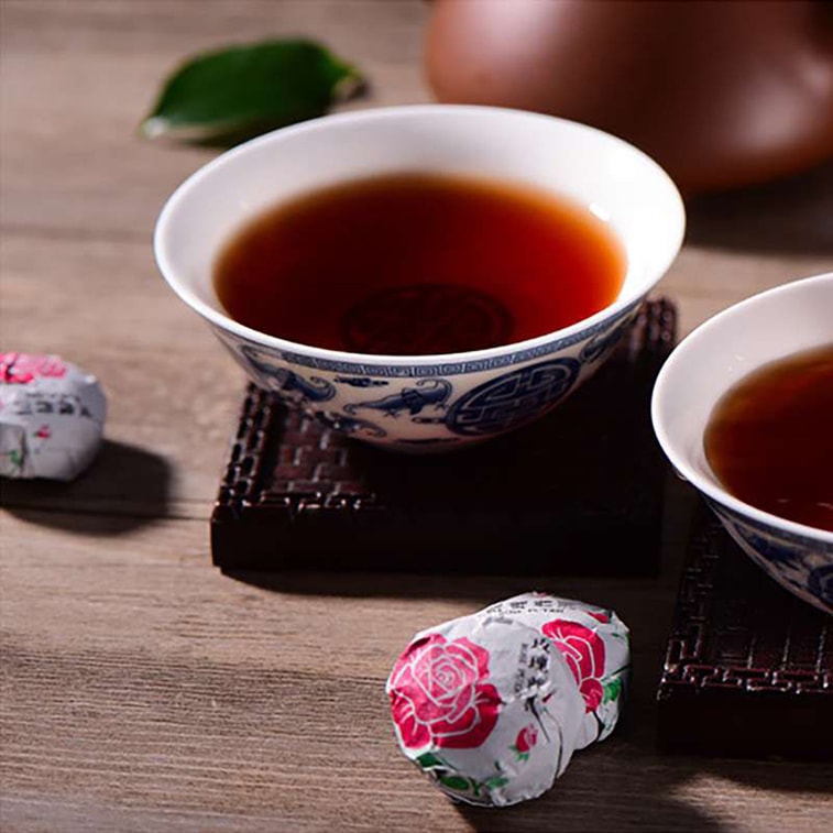 仁新昌バラ沐プーアル熟沱茶バラ沱 6
