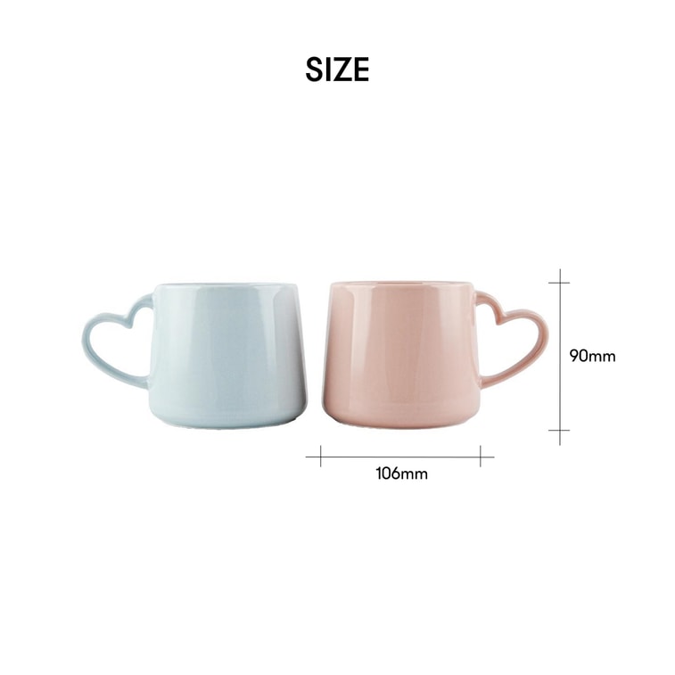 韓國SSUEIM 陶瓷馬克杯 高顏值情侶杯 心動的信號 2件套 粉藍 106*90mm 6