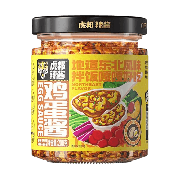 【东北早餐组合】虎邦辣酱 东北鸡蛋风味拌饭酱 200g+小万庄 五粮煎饼 240g 12