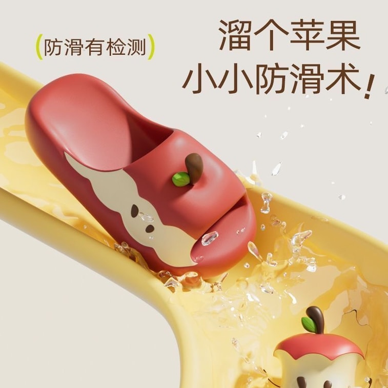 Thick Apple Shaped Slippers【3.5cm Higher】 Soled Creative Slippers Stylish Versatile Unisex Anti-slip Bathing Odor Proof Beach Slippers Summer Outdoor Slippers SIZE 38-39 Red Color 4